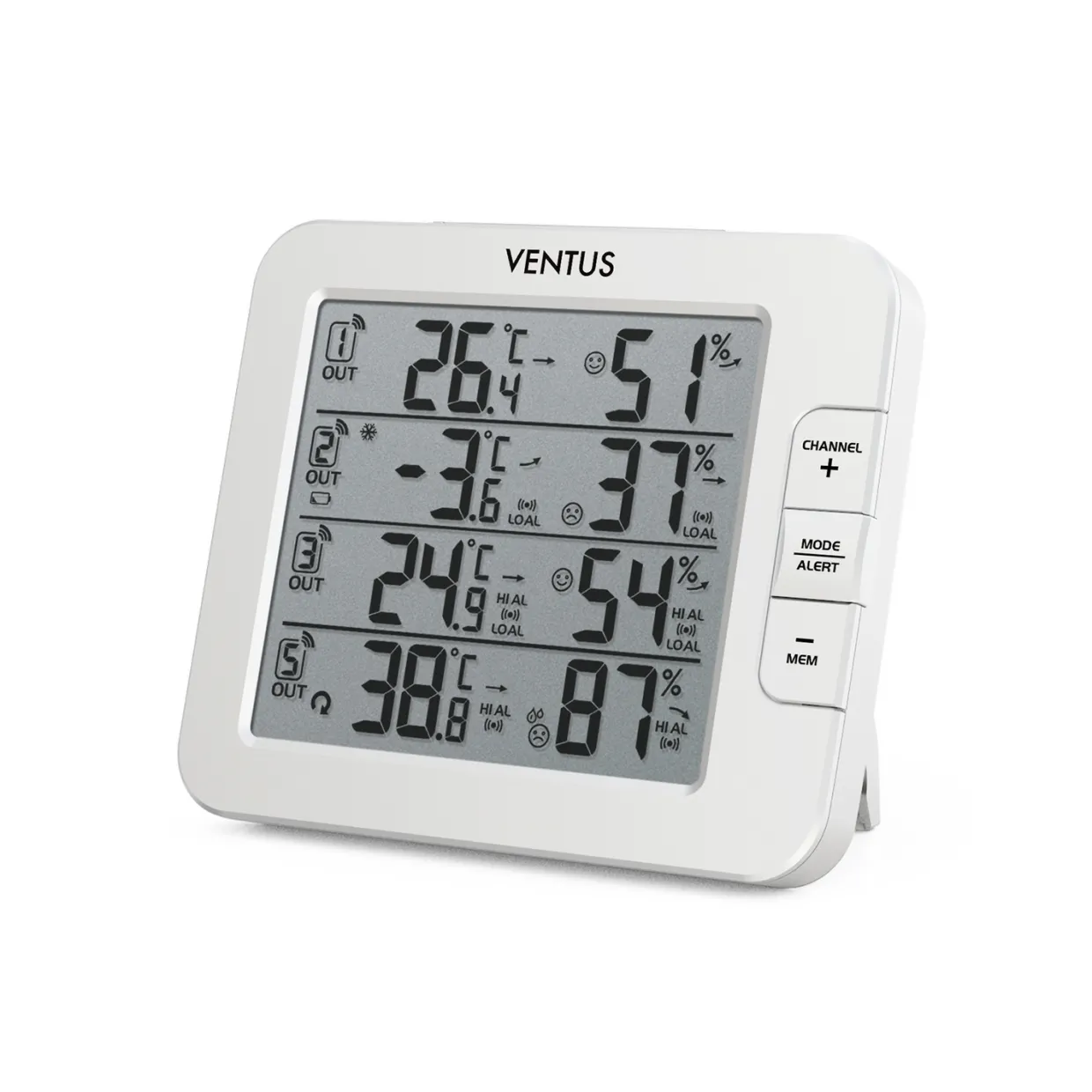 Trådlös W210 Vit Termometer med Multifunktionell Display