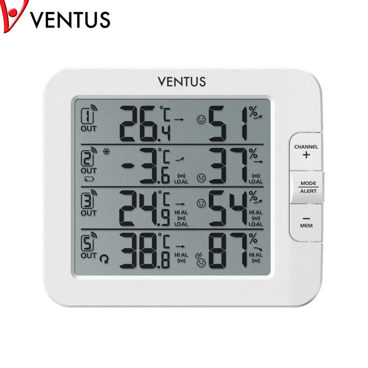 Trådlös W210 Vit Termometer med Multifunktionell Display
