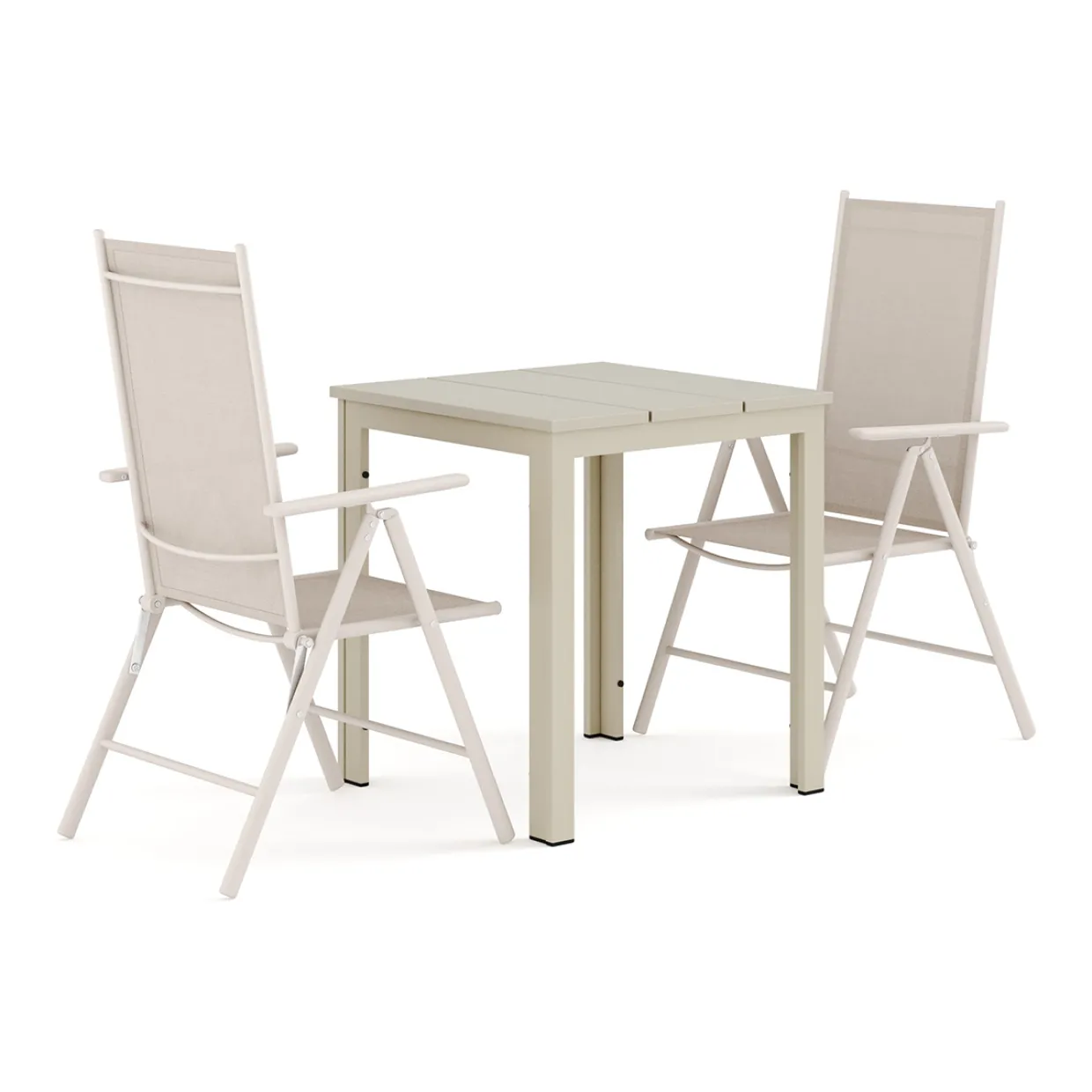 Tunis utomhus caféset 70x70 cm med 2 Maggie positionsstolar