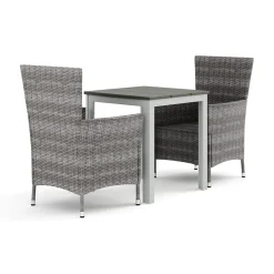 Tunis utomhus caféset 70x70 cm med 2 Thor Trädgårdsfåtölj