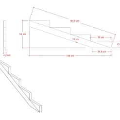 Vangstycke 4 steg - Stegdjup 39 cm