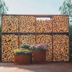 Wall XL Cortenstål Vedhylla