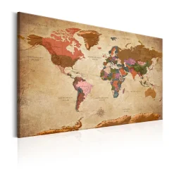 World Map Brown Elegance