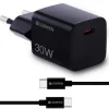 30W + USB-C Kabel Svart