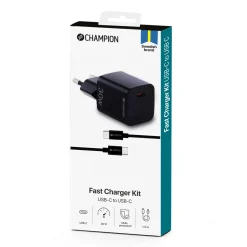 30W + USB-C Kabel Svart